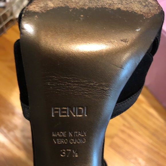 Stunning Black Satin FENDI heels s7